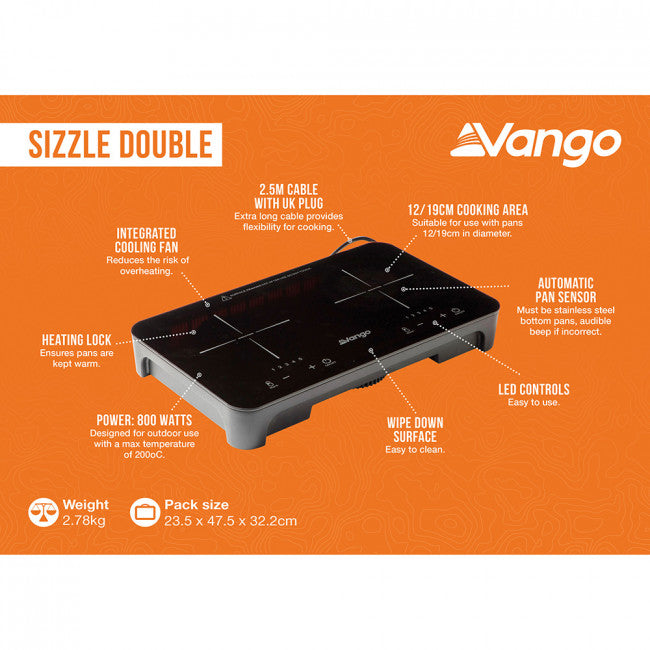 Vango Sizzle Double Induction Hob