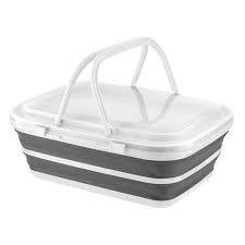 Quest Home+ Collapsible Silicone 9 Litre Picnic Basket with Ice Blocks