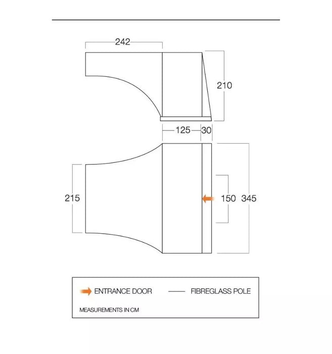 Vango Excel Side Awning - TA001 - Sky Blue